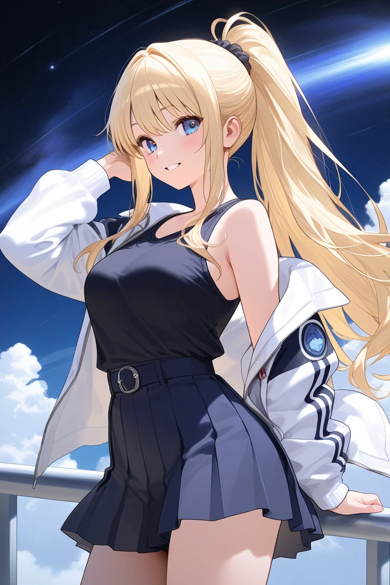(A high resolution), (Ridiculous resources), (Best quality), (high high quality), (tmasterpiece), 1 plump girl, Asuna, eBlue eyes, Long gray hair, The halo, hair covering one eye, Very long hair, Light brown hair, (Large breasts, The cracks are relatively large), Latex high socks, Red latex stockings, praying hands logo, looking at viewert, 8K HD RTX, Delicate finger detailing,obscene exposure,Slim figure,