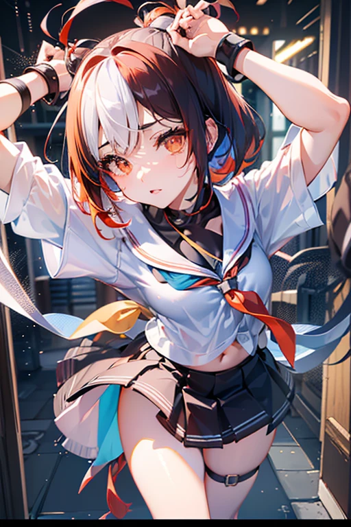 1boy and 1girl, (A boy and a girl fought and the girl won)、 Boy ejaculating from penis、cumshot, ((Boy ejaculating after being kicked by a girl))、(High kick girl)、The girl has a winning smile with leg up、high kick、((The boy is falling under the girl))、((Only the boys lower body is shown.))、