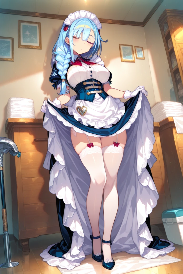 Nuns、Panties in full view、Light blue stripes々Panties、Big Breasts、beautiful girl、Praying、