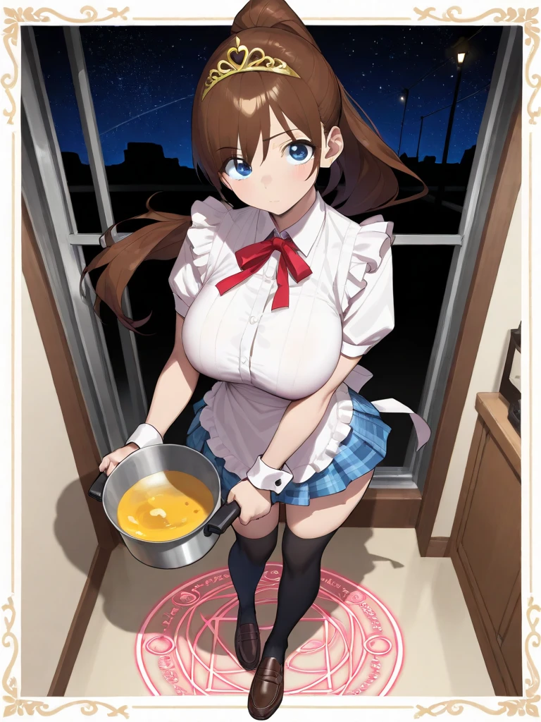 1 girl, alone, brown eyes, brown hair, medium hair, (sailor suit:1.4),indoors, Cafe、very big breasts、expose one's chest、Bare your breasts、put the chest on the tray、nipples are transparent、blush、embarrassing、scared face、in trouble、confused face、A lot of milk comes out of the nipples、Breast milk squirts out of the nipples、very short skirt、micro mini skirt、The shape of a woman's private parts is clearly visible