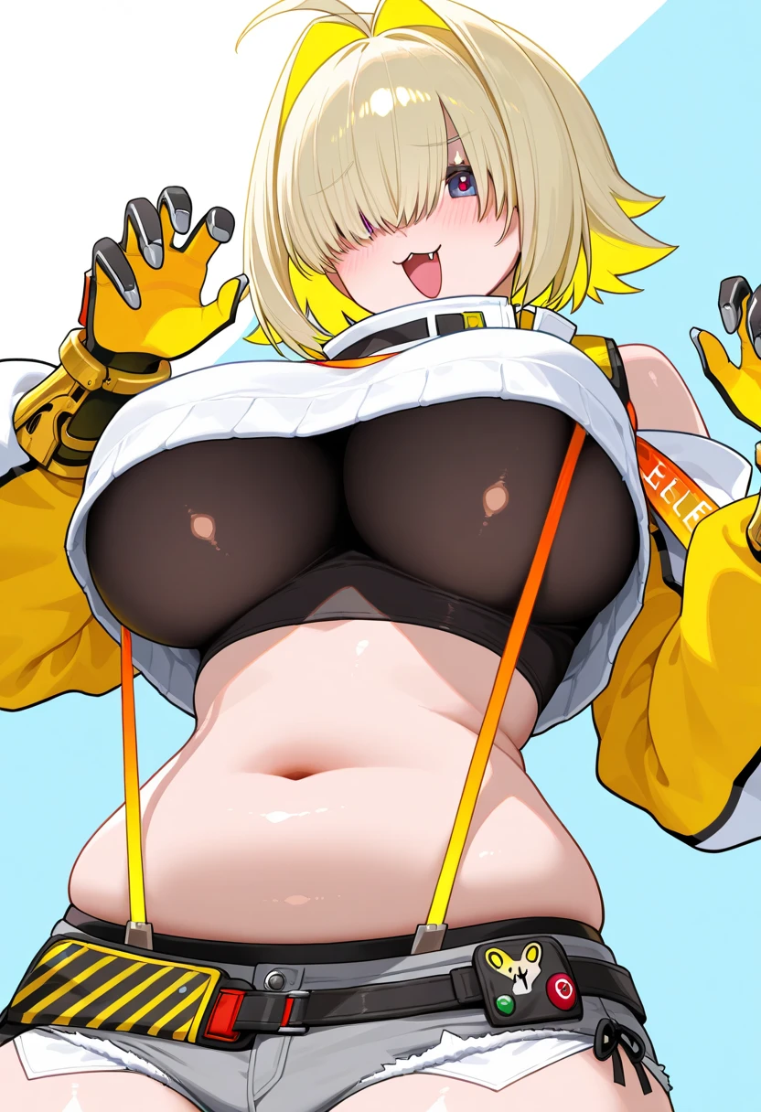 score_9, score_8_up, score_7_up, score_6_up, score_5_up, score_4_up, BREAK source_anime,((gigantic breast,nipple)),((full nude)),((Turning your back to me, sticking out your butt,))She turns around with her back to me, sticking out her butt,from back view,Directly behind,
1girl, solo,((blonde hair)),(Heavy breathing,saliva,blush, sweat, Sweaty and wet all over,)half open eyes,paizuri,breasts blowjob,breast squeeze,sweat, semen,cum on hair and face,holding her breast with both hands,penis,ejaculating penis,blowjob,Fellatio,deep throat,pov, Looking at Viewer,ahegao,fucked silly, sexual ecstasy,orgasm,tears,bukkake,cum on face,snot,(cum gushes out from the pussy,)Steam,((Breast milk gushes from the nipple,cum dropping crotch,)),((Elegg, Short hair, Hair intakes, Hair over eyes, Bangs, Blonde, Multicolored hair, Huge breasts, Crop top, Bare shoulders, Long sleeves, Suspenders, Navel, Midriff, Shorts, Thigh strap, Gloves)),