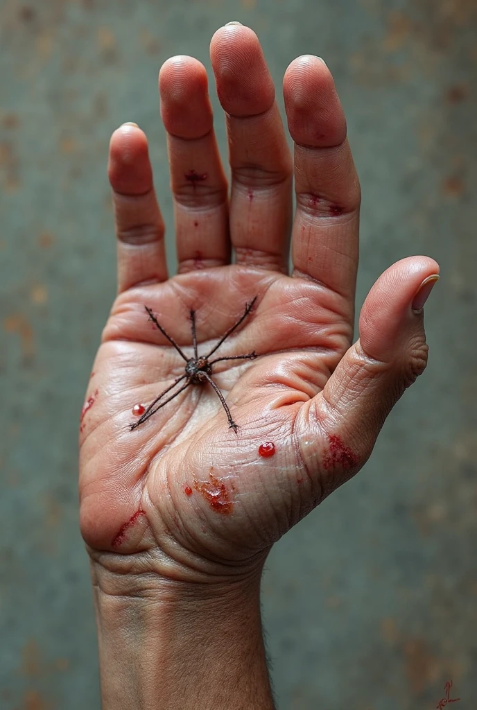 Spider bite Indian reporter hand