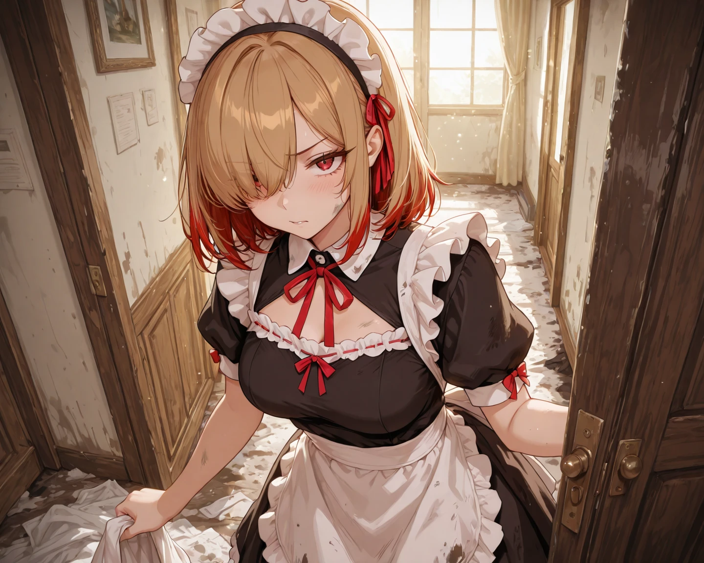 Anime. Girl. Slave. Housemaid. Slave collar. Shackles. Maid uniform. Cold. Runny nose. Snot. Snot flows from the nose. Handkerchief. Sneeze. Sneeze. Sneezes. Shoes. Standing. Room.
Embarrassment. Blush. Allergy. Strong desire to sneeze. She sneezed. hand covers nose. Blows his nose. Full height. Whole body. High detail