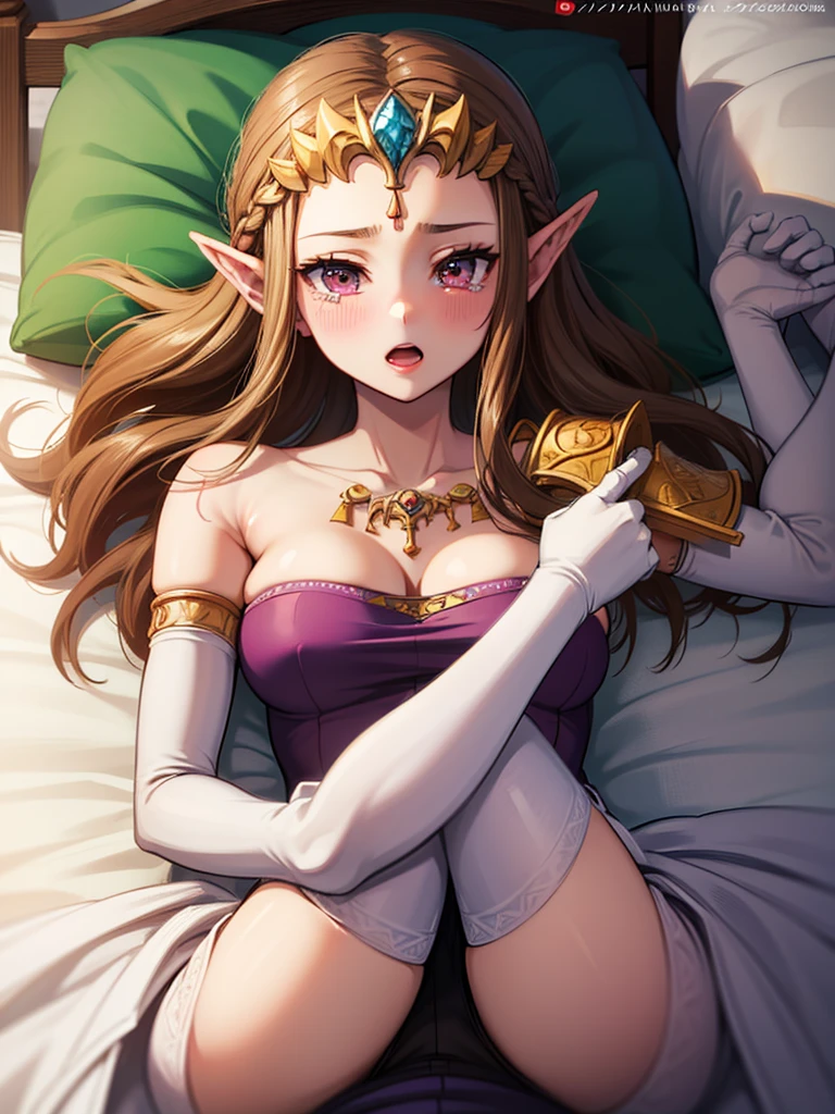 (()),((((Exposed breasts)))),((overhead shot)),((bottomless)),((((Pushed down on the bed)))),((((Spreading her legs)))),((sex)),((penis in pussy)),(()),,((alone))Anime art style,masterpiece,(Highest quality), (Super detailed),(Very delicate and beautiful),(alone),(Detailed face ),(((Close ~ eyes))),(((((Mature Woman,Queen))))),(()),((crinoline)),,((Long Straight Hair)),,Cleavage,(bed),length_gloves,Very gorgeous hair accessory,()))),((Blushing)),()))),(((close mouth)))),((((Beautiful Face)))),(((()))),()),(((Long Hair)))),((((Straight hair)))),(()),((((Dark brown hair)))),Princess Zelda,(()), ((Highest quality)),,(Very detailed) ,()),,Brown Hair,((()))), (Very detailed),((detailed)),((())),Nintendo, The Legend of Zelda),((alone)), ((Highest quality)), (Very detailed), ,