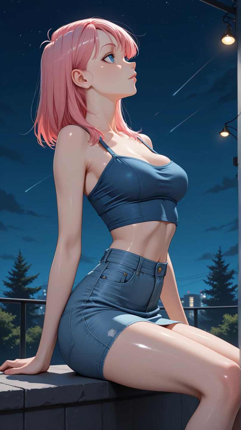 photo-realistic, surreal, cinematic lighting, 32K, 1 girl, Backlight, (bright light:1.2), (Improvement of quality:1.4), (Highest quality realistic textured skin:1.4), (Enhances the beauty of skin texture:1.3), (matte texture:1.3) , detailed eyes, detailed face, smile, close up of face, tan , (Enhances the beauty of skin texture:1.1), matte texture , blue-gray eyes , slanted eyes , (red hair:1.3) , short hair , (solo braid) , ((bangs)) toned , curvy , large breasts , (white T-shirt), (extremely detailed top), (sports bra under T-shirt), (denim Hotpants) , (extremely detailed Hotpants),