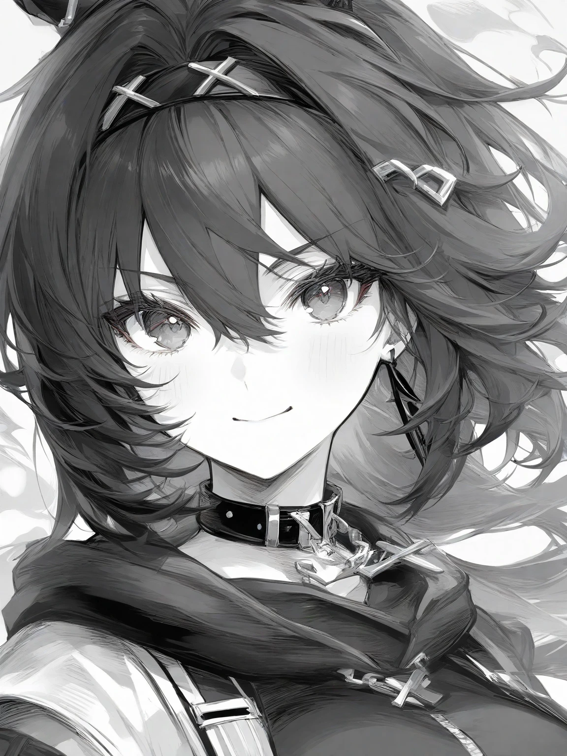 <lora:amberGenshinImpact_strictV1:0.65> amber \(genshin impact\), cute, upper body, detailed face, cleavage cutout, shrug \(clothing\)

greyscale grayscale
 <lora:nanashiNLO_v2:1>