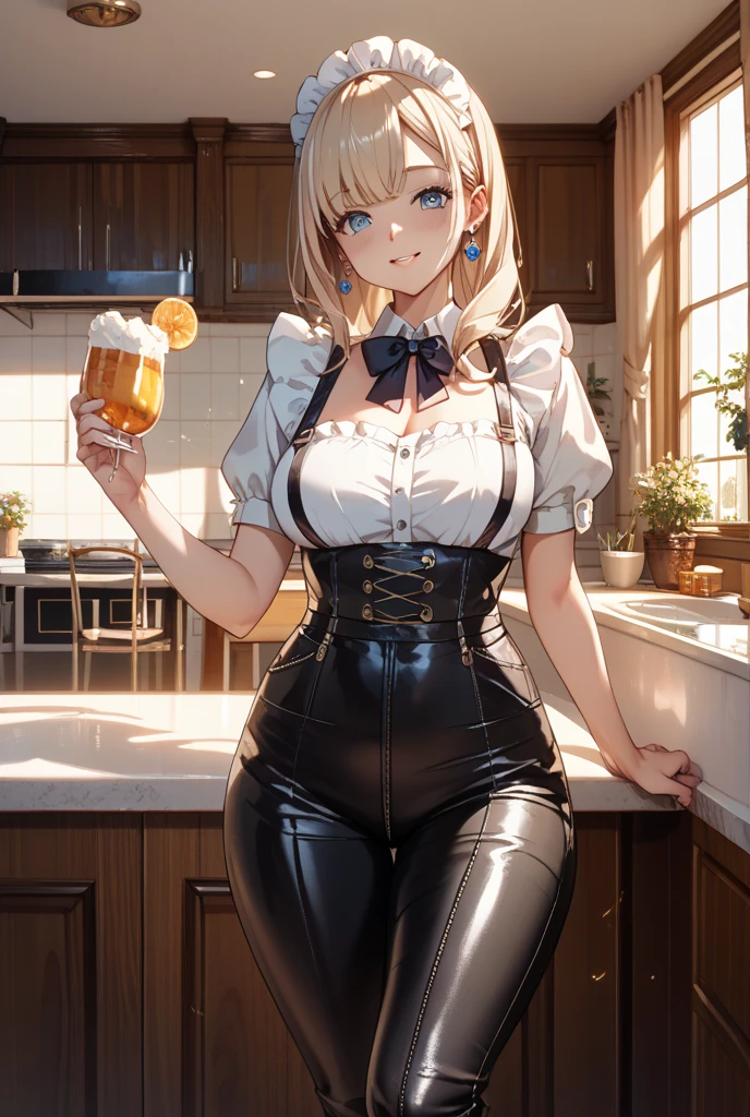 highest quality、(real、photorealistic:1.4)、(RAW photo:1.2,(Curve,Model,glamor:1.5),Beautiful breasts,(from below:1.2),(from side:0.9), ((Face)), (Close-Up:0.4), ((looking at viewer, holding a cup of coffee)), highest quality、(real、photorealistic:1.4)、(RAW photo:1.2),highest quality，(masterpiece)，(((Whole body image)))，(a 18yo girl)， (Highly detailed face),Slightly round face, (Tan brown face:1.0), Boyish beauties, beautiful face, Beautiful lips，Baby Face,（Big eyes),((black,hair,long pony tail hair)),thin pubic hair,cute,lovely,(strong silver hair:1.2),(blunt bangs),(Brown skin:1.0),(Military uniform, bulletproof jacket),nice companion,delicate body、thin legs,beautiful black dress,black gloves, black thighhighs, white panties,(double breasted,under bust:1.2)in the kitchen Woman in survival mode，Sexy thighs，Heat，Sweat heavily，Tropical forests，During a break，sit cross-legged on the ground,The way the light shines is beautiful, Beautiful buttocks,(with sparkling eyes and a contagious smile),little open mouth,black suspenders,Bulging big,breasts,walls: Black miniskirt,garters,Gaze,Small face,bangss,holster,Beautuful Women,hands up,leg holster,Gaze,black boots panty shot, provocation,flank,flank sweat soio,arm,,narrow waist,(with sparkling eyes and a contagious smile),her thin pubic hair, looking at viewer, pose muy sexy"
