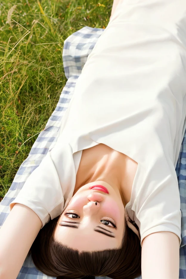 laying on the grass full body structures