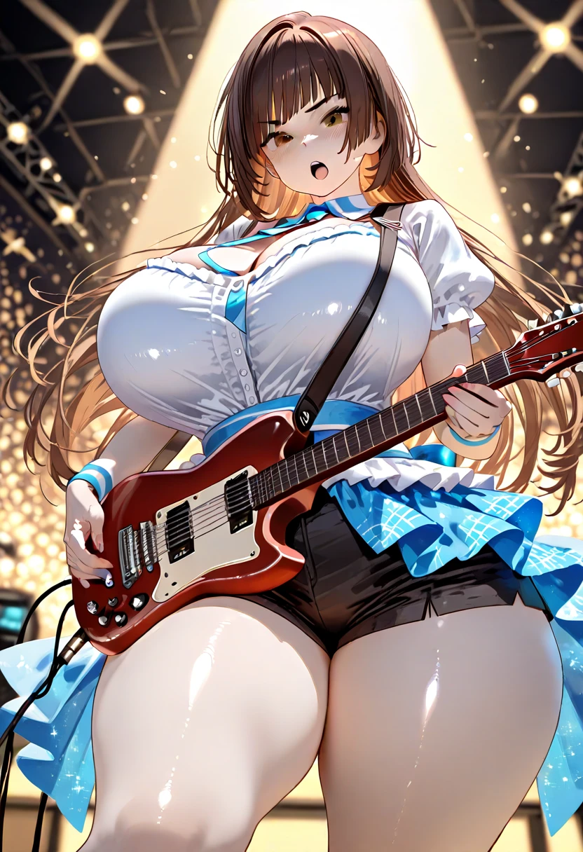 1girl,guitar,huge tit --auto