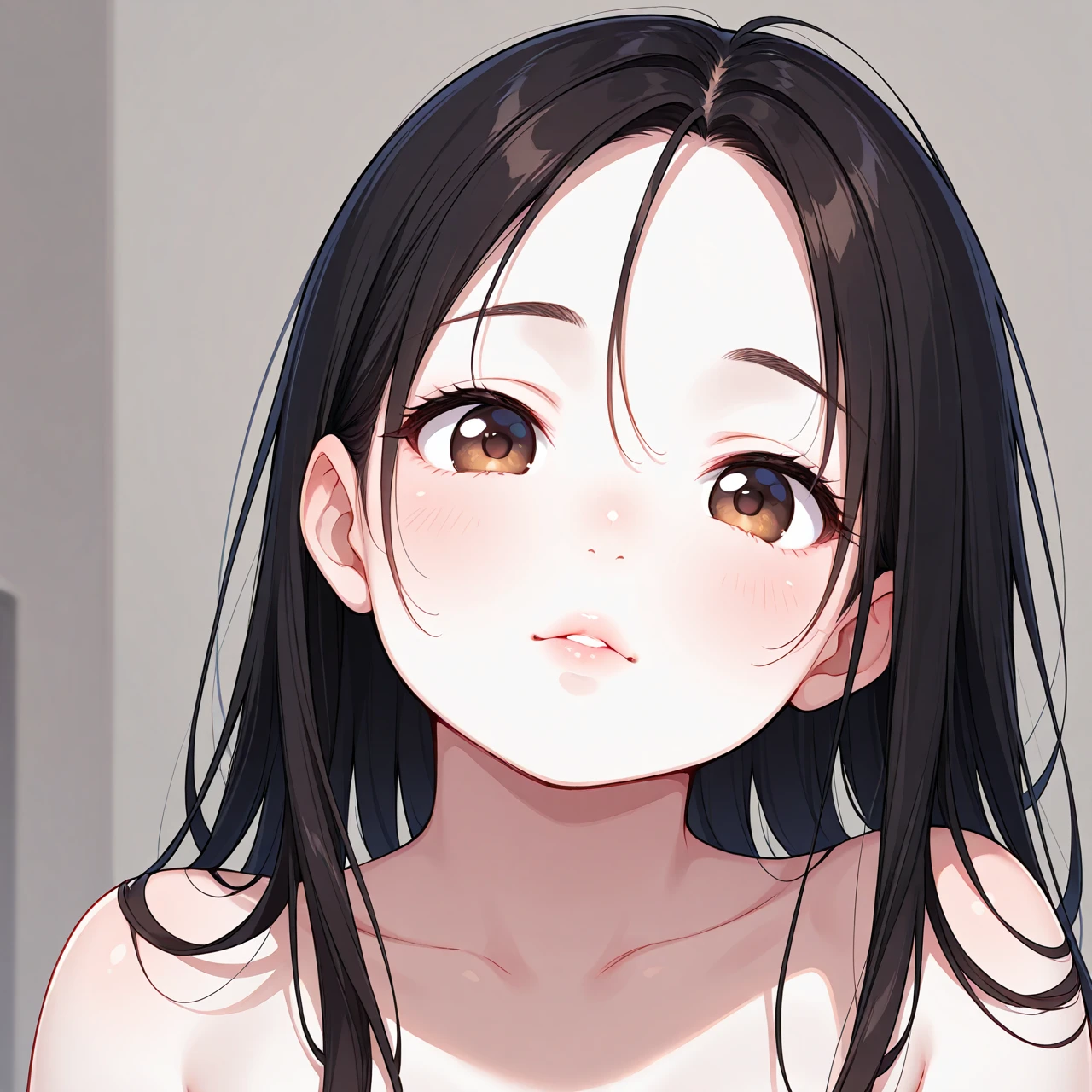 Highest quality, Super Resolution, 8k, (Delicate expression), Pretty Girl JC, too young girl, Chibichara, Cute Face, Shiny brown hair in a ponytail, Perfect human body, She is half-naked, (Small breasts:1.6), Small breasts, The nipples and areola are pale pink, Very embarrassed, Looking up, Showing off her pussy and asshole, I want you to lick my pussy, I want you to touch my pussy, She's lustful, Excited and wet pussy juice, Spread your legs wide, My  is about to come off, A lewd act only shown to you, Immoral poses, Immoral Eros, Lewd expression, Bedroom, Makes men crazy, Immature female body, Dynamic Angle, 