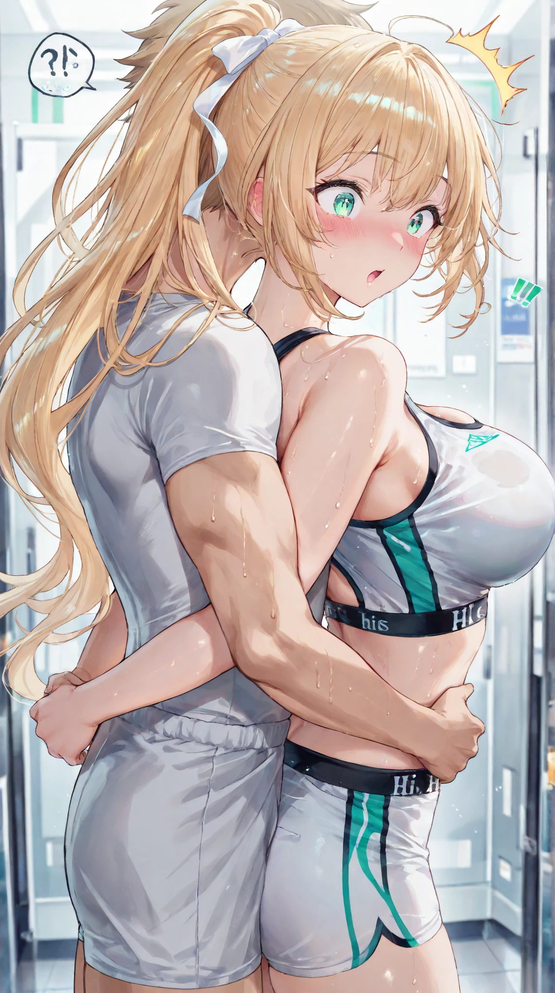 (squirt love juice:2), (intercourse with a man, vaginal penis, doggystyle, pussy juice stain, leg up, (1man and 1girl,having sex:2),1penis,standing doggy, hug from behind, misaligned bra, arched back, (hentai breast grab:1.3), man's arm grabbing a girl's tits, chikan, panties aside, teman, fingering pussy, female ejaculation, pussy juice trail, showing pussy, lanugo pubic:1.5),vaginal penis,doggystyle, standing doggy,leg up, hentai breast grab, arched back, show armpits, raise arms up, (crowded train:1.4), train interior, dynamic pose, Dynamic hand movements, man's arm grabbing a girl's tits, (frying hands), (close contact:1.1), (See-through buruma, gym uniform:1.5), (cum:1.4), (cumdrip:1.2), cum on face, white liquid, (best quality:1.1), (masterpiece:1.0),black eyes, extremely detailed CG unity 8k wallpaper, (photorealistic:1.2), complex 3d render ultra detailed of a beautiful porcelain profile face, vibrant details, break,(Open your mouth wide:1.4), blush, blush stickers, furrowed brow, grimace, screaming, pained face,closed eyes, Detailed lips, Detailed tongue, light brown hair, blonde hair, Huge twintails, Curl inside, Short hair, floating hair, (huge-breasted:1.2), nipples, long nipples, puffy nipples, small areolae,break, (zettai ryouiki:1.3), (large amount of liquid spills from the crotch, Urine in the ground, white peeing :1.5), audience, cum on clothes,