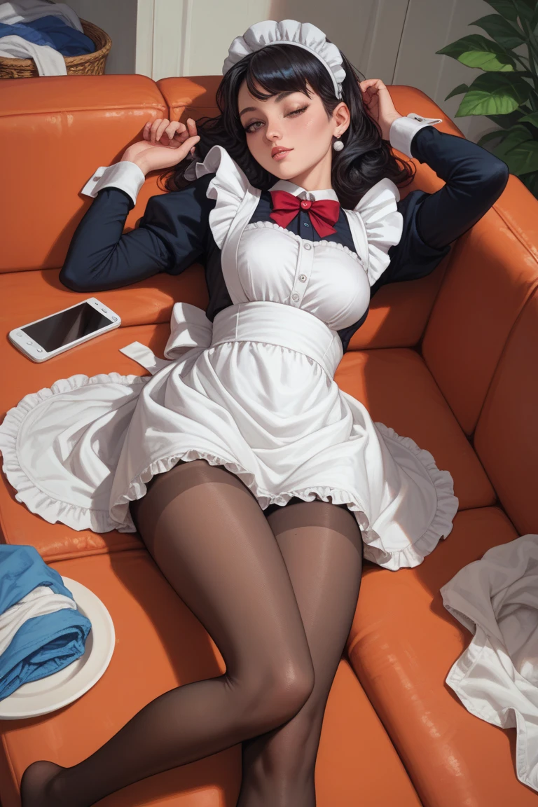 ???????、Bare-skinned maiden、(long eyelashes),Lie face up、Hands in chains、（Off-shoulder translucent wet white blouse)、(Loose red tie)、((Translucent wet white panties)),Wet white-silver hair、(blue eyes)、(she is wet),((Panty Shot Mini Skirt)),(()),