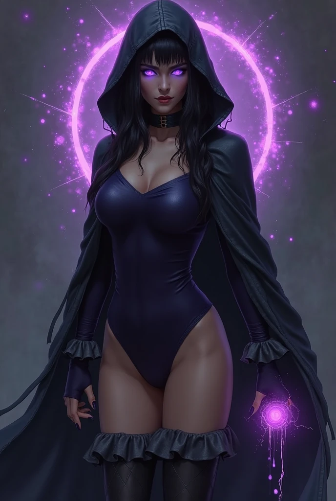 (Masterpiece:1.2), high def body, detailed eyes, (sexy:1.1), (deep cleavage:1.3), (sexy bombshell:1.2), female human, dark mage, short grey hair, grey eyes, (dark and mysterious ambiance), (flowing black robes), (glowing magical symbol on the forehead:1.1), (enchanted staff with intricate carvings), (casting a powerful spell), (crackling purple energy), (sinister grin), (ominous purple background), (subtle rays of moonlight), (surreal and ethereal lighting), (exquisite attention to facial expressions), (captivating and alluring gaze), (intricate makeup emphasizing the eyes:1.1), (subtle but mesmerizing glitter), (delicate and graceful movements), (aura of power and confidence), (creating a magical shield), (swirling vortex of dark energy), (floating magical runes), (ancient and arcane scrolls), (sparks of arcane energy), (mystical smoke and mist), (mysterious and captivating presence), (intense and captivating spellcasting), (mastery over shadows and darkness), (enigmatic and intriguing personality), (dramatic and dynamic poses), (contrast between light and shadows), (depth and dimension in body and facial features), (vibrant and rich color palette), (contrast between warm and cool tones), (saturated and bold colors), (mystical and magical atmosphere), (haunting and otherworldly beauty), (evoking a sense of awe and wonder), (combining elegance and power), (perfect balance between realism and fantasy).