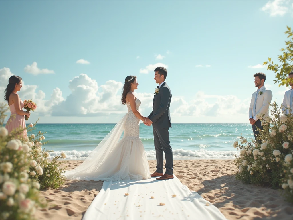 noivos pedido de casamento na praia