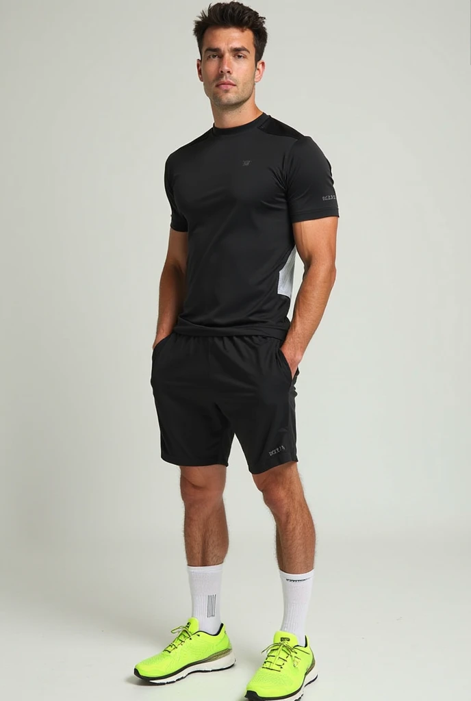 A sportswear set design with design ,that covers, Cream-colored for men