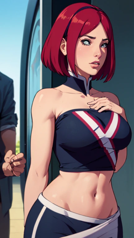 Twintail, red haired, 1girl, (grey eyes:1.5), well toned, well built, muscled, toned muscles, blushing, sweating, smiling, lifted skirt, shoving pussy, looking at pov, (sitting on pov's hip:1.1), (riding a man's dick full penetration:1.3), unfiltered femininity, passionate, ripped apart shirt revealing naked nipples, climax