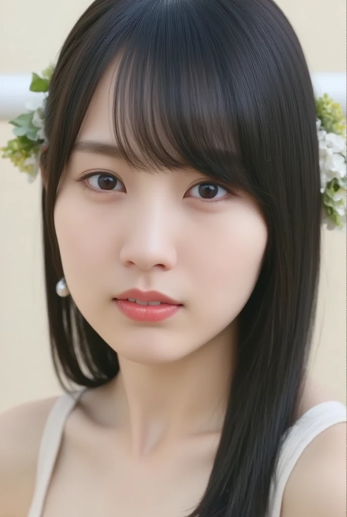 ((Highest quality)), ((masterpiece)), (detailed), Japanese, Age 25, Beauty, Front face, sexy,Face close-up,Long Black Hair
