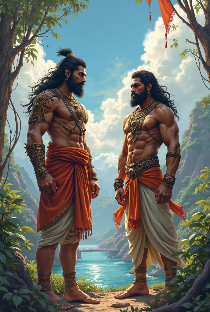 Create a lord Hanuman and Lord Ram together 