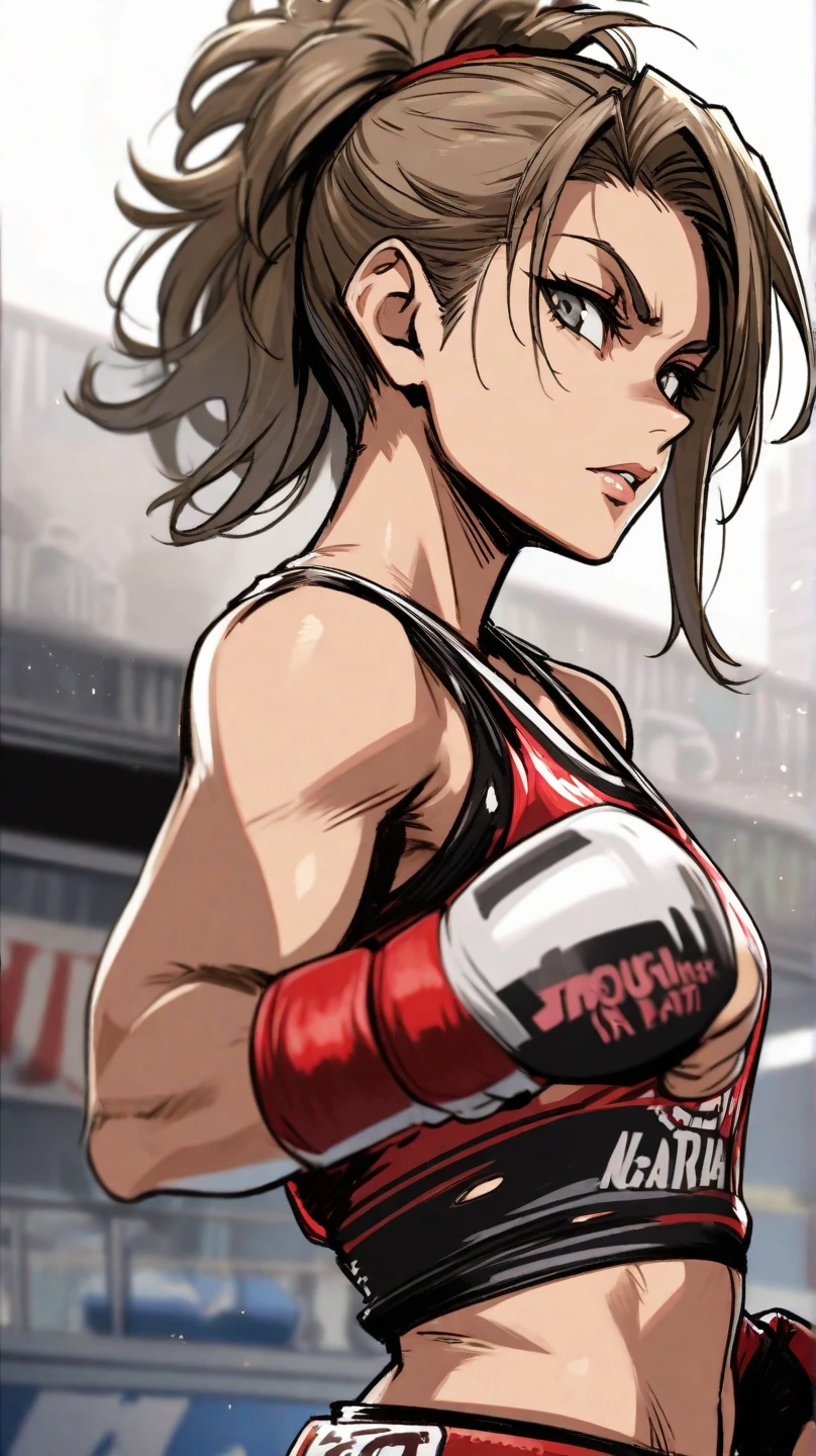 two female mixed martial artists。Rivals。fierce fighting。Damage accumulates。scratch。bleed。Manju Sosai。drenched in sweat。limits of physical strength。bikini。
