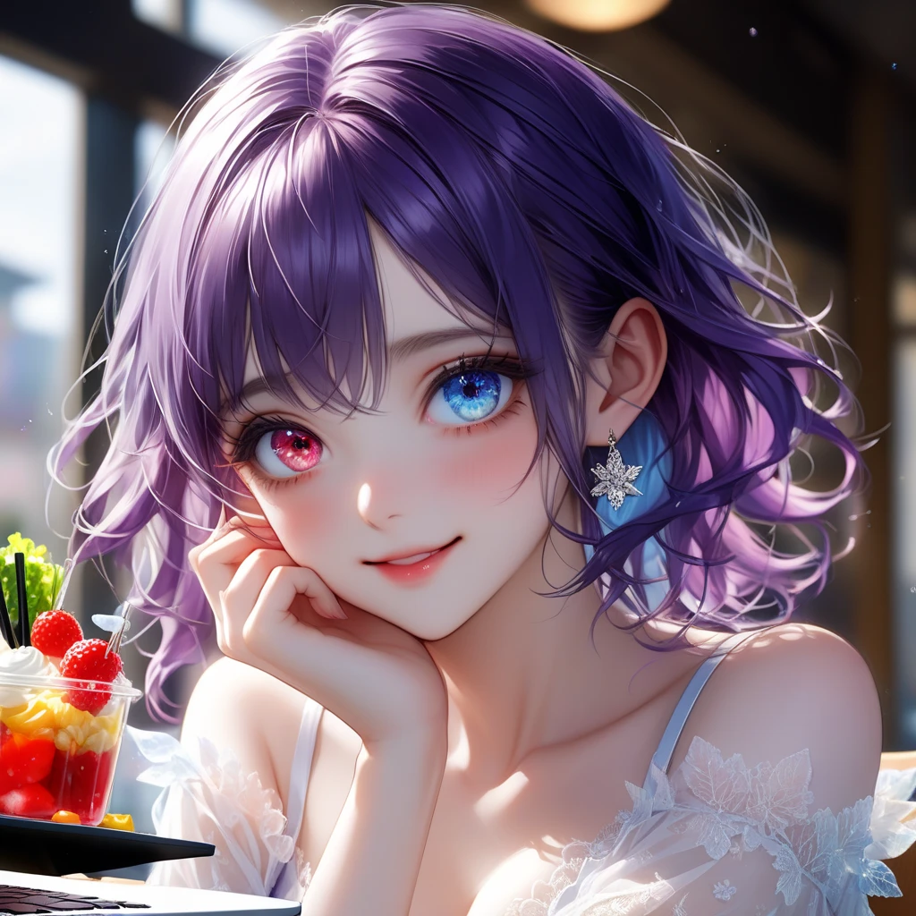 『Cute beauty eating Black Forest cake』

situation：After dating for half a year, I want to help my boyfriend celebrate his birthday，Take off your outer clothes to reveal your underwear，And take out the cake you made，But because of the small embarrassment of forgetting to bring cutlery，I joked with my boyfriend，So hair、His face and chest were covered with cream。
In the end, the boyfriend proposed to grab it directly with his hand and feed it into his mouth，But I'm afraid that my rude and embarrassing side will be seen by the boyfriend who just dated in front of me，So although one hand is busy grabbing the cake and wiping his face，And shy to hide, but at the same time still want to feed her boyfriend a bite of the birthday cake he made。

Action 1.：Because of the hilarious fight，Cream stained to snow-white... above，There are also some on the left eye，Showing playful and cute, a little boring but a little seductive eyes，Don't forget to wipe shyly。
Action 2.：The left hand grasps a large piece of cake about the size of the palm of his hand，Because I was shy, I wanted to hide my hand holding the cake，So turn your palm a little inward in your own direction，Not so generous to grab the cake。
Action 3.：Because my hair is covered in cream, I am gently wiping my cheeks with the small arm of the same hand(It's a bit like a cat washing its face)。
Action 4.：Shyness is too afraid to look，So the head is low，The hair is a little wet because it has just been stained with cream，But eyes look at the camera，With his right hand, he squeezed a small piece of peeled cake and fed it to the camera，The mouth is still slightly open，It was as if she could be heard shouting『aaaaaaaaaax～～aaaaaaaaaax～～～Mouth open～～』

scenario：Girls' room on the bed

apparel：Inside a sexy black silkscreen suit+undergarments+I took off half of the cute style blouse that was still hanging on my body(Here is a deliberate effort to use inner sexiness and external cuteness to highlight the mood of a little woman who wants
