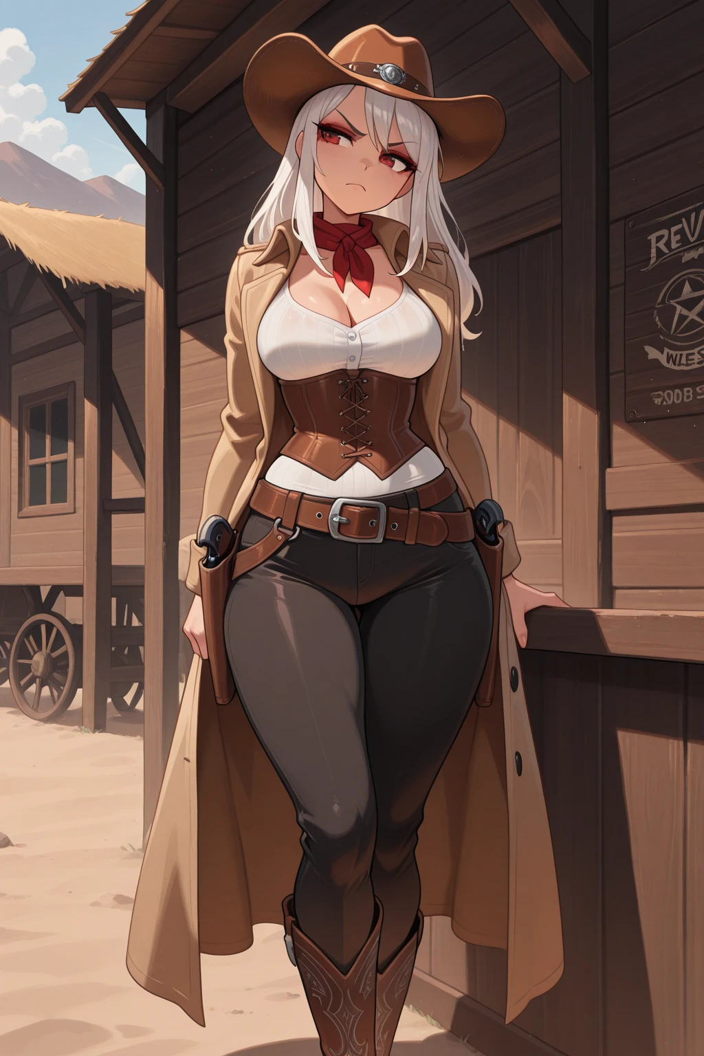 ashe, thighs, nude, full body, high heels boots, medium tits
