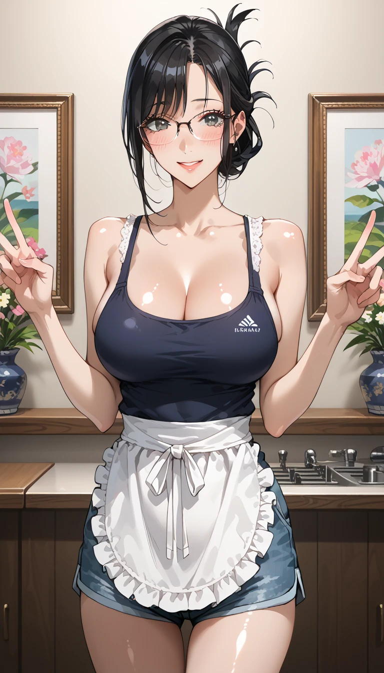 A girl with long black hair,Drag the breast with the tray,Bright sunlight shining on bare breasts,The tray was dripping with milk --auto