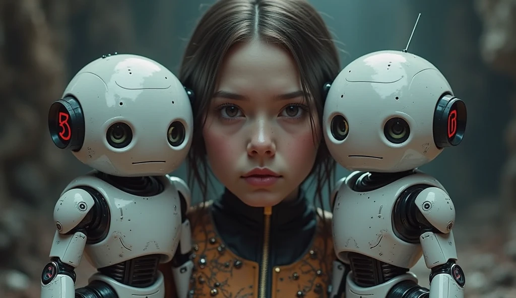 they are wearing helmets with red eyes and a scarf, still from alita, by Koloman Sokol, steampunc, blue faces, ukrainian girl, 2030s, by Władysław Malecki, film promotional still, pandora, featured on vimeo, colony, by Karel Havlíček, 2045