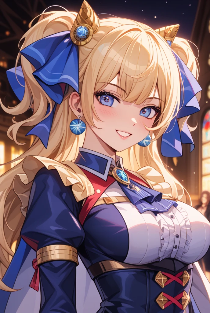 (masterpiece, best quality, ultra-detailed, highres, best illustration), 1girl, beautiful ,crying tears of joy, happy (tears, crying:1.2), smile, <lora:SAC:0.8>, hmdmg1, wizard hat, blush, blush stickers, cleavage, bare shoulders, dress, off shoulder, <lora:dark_magician_girl_v3:1>, <lora:Mild detail adjusterV10:1>