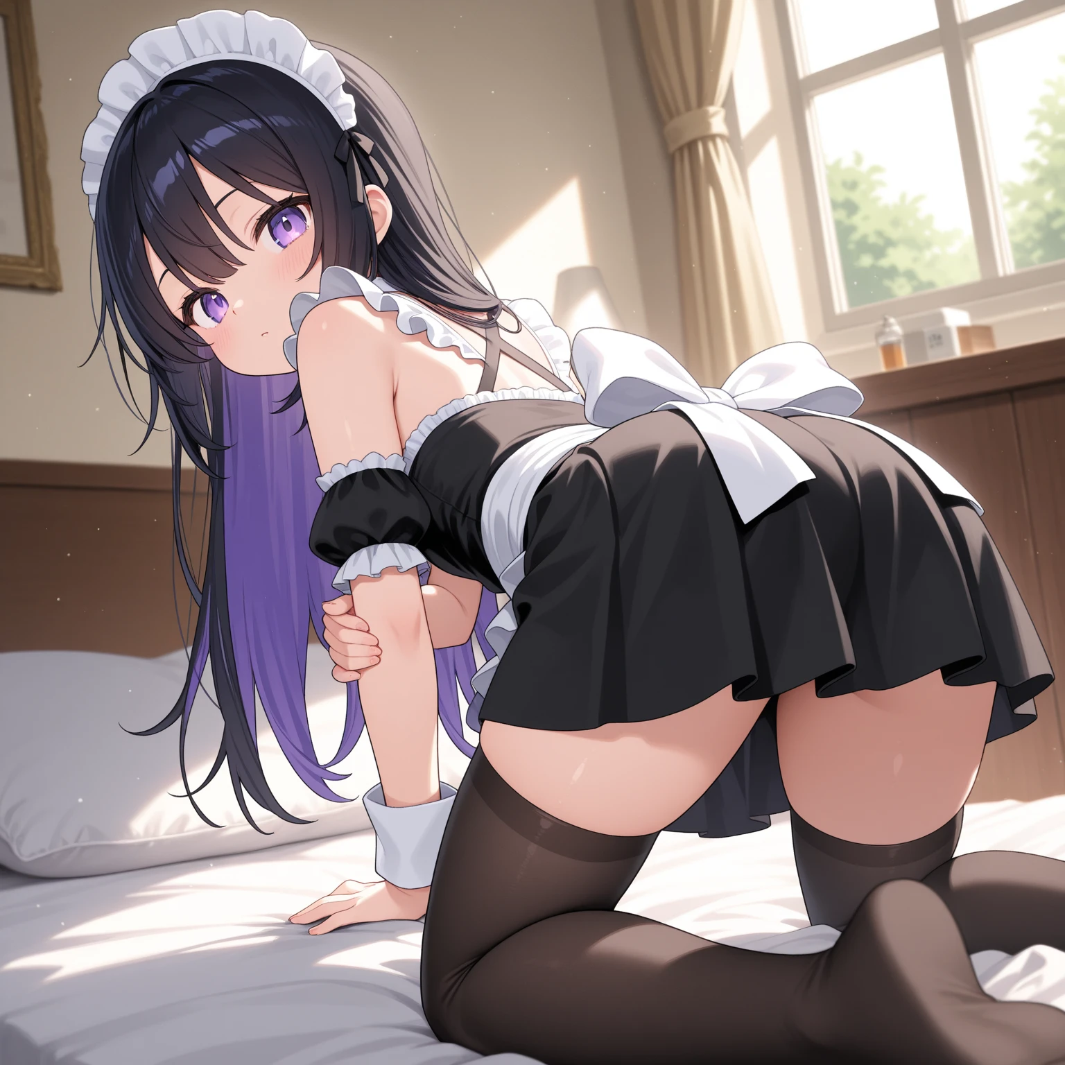 woman、seiza、、Gothic Lolita、Butt、From the back、