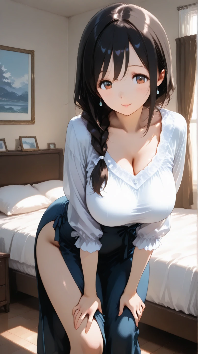 best quality,((2little girl:1.5)),((twins:1.5)),((loli,10 years old:1.5)),((big breasts:2.0)),((Tree Eyes,orgasm,blush,sweat,steam:1.1)), (brown eyes:1.5),((black hair and blonde hair, long hair, two side up:1.3)),((wedding dress:1.3)), ((mini skirt,lift skirt,upskirt,white panties,lace panties)),white thighhighs,pussy juice,bedroom