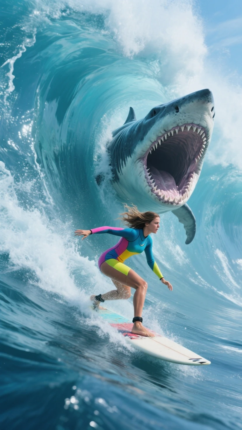 real life big bodybuilder mom surfing,jaws
