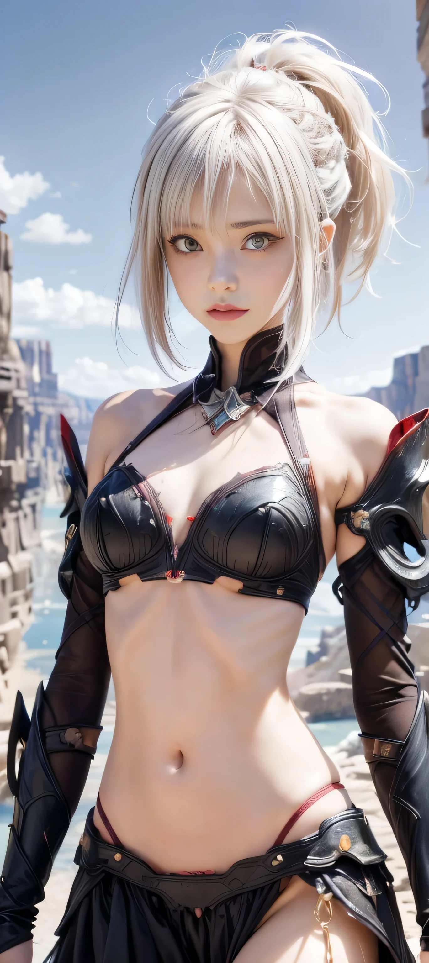 Arthur Rackham, James Jean, Surreal, mysterious, strange, fantastical, fantasy, sci-fi, Japanese anime, punk rock miniskirt vocalist beautiful girl, silver pink hair, perfect voluminous body, shouting into the night universe, bird's eye view, detailed masterpiece Hyper realistic sharp focus 