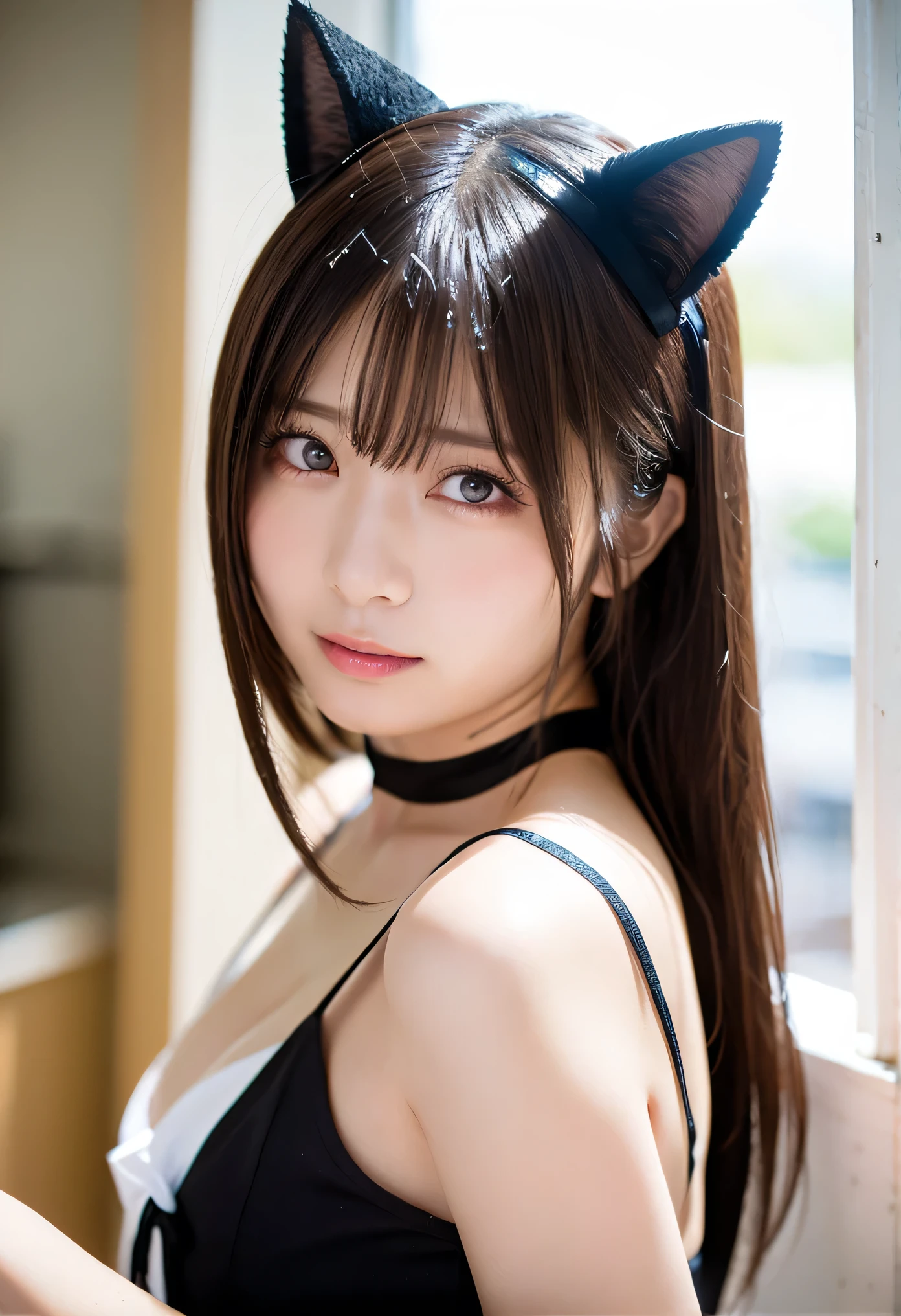 Bunny girl、A girl posing wearing rabbit ears, Wearing Atsuko Kudo&#39;s latex costume, Futuristic shiny latex suit, Wearing latex, Latex Gloss, Seductive hypnotist woman, Very sexy outfit, As a retro-future heroine, Elegant and attractive revealing cosplay, amouranth as a super villain, Slender young body, Exposed bunny girl、