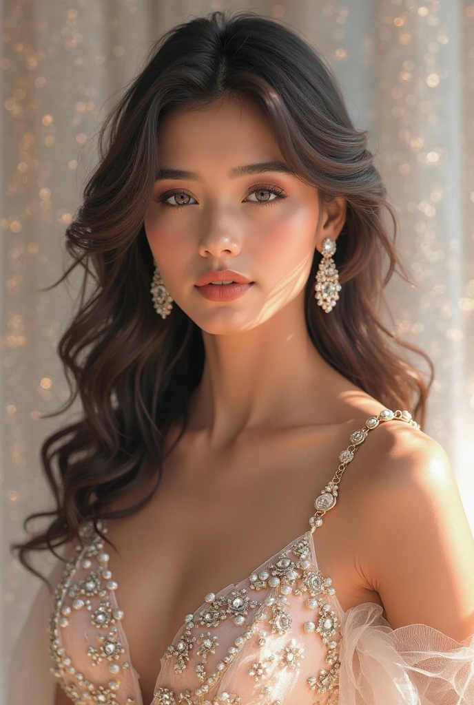 (Masterpiece), (Best Quality), (Super Detail), (Best sharp focus), (Best Shadow), (Photorealistic:1.1), Natural light), Film Grain, , Ultra High Resolution, arafed woman in a pink dress posing for a picture, portrait of modern darna, close body shot, ((( HyperRealistic))), {{{detail face skin texture }}}, glamour pose, photo taken with nikon d750, photo taken with nikon d 7 5 0, portrait shot, close portrait, elegant glamor pose, wearing an evening gown, modeling photography, glamour photography