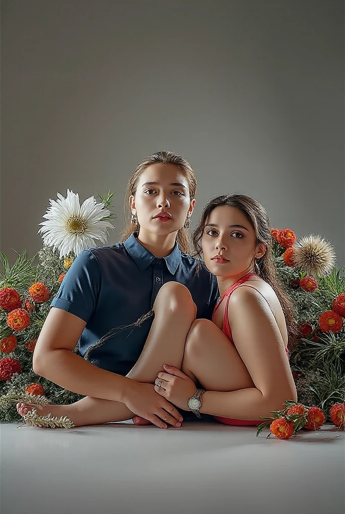(Two Heads), arafed woman in a blue hoodie holding a pink rose in her hand, standing in a garden, hailee steinfeld, anna nikonova aka newmilky, with flowers, ekaterina, anna nikonova, alina ivanchenko, anastasia ovchinnikova, fanart, viktoria gavrilenko, style of julia razumova, alexandra daddario, valentina remenar, sexy face, cute freckles, small freckles, sexy face with no makeup, detailed flawless face, conjoined