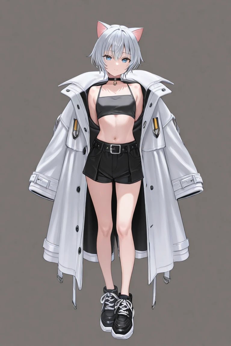 white hair,,Wear a bikini,Full body,barefoot,standing。