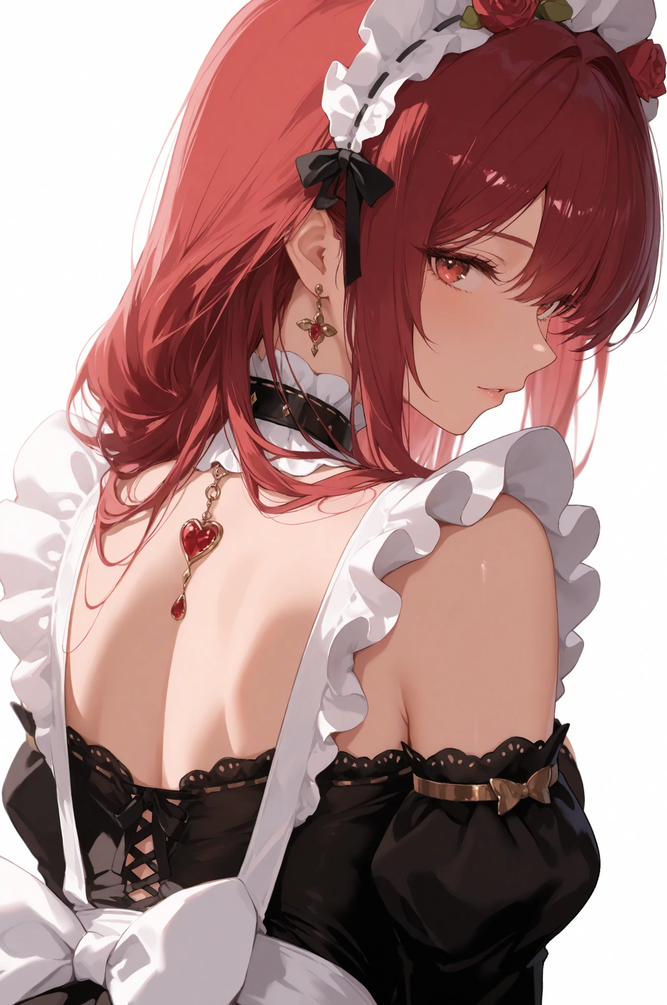 ((Finest quality)),(超A high resolution),(ultra-detailliert),(Meticulous portrayal),((Best Anime)),(Finest works of art),(Ultra-Precision Art),(The art of astounding depiction,Overwhelming depiction:1.5),(intricate and detailed art:1.6), NSFW, small breasts, prominent collarbones, skinny arms, flat stomach, visible hip bones, long hair, red hair, white hair, blonde hair, dark hair, ponytail, thick ponytail, heavy ponytail, red and white clothing, Bloodborne inspired, occult aesthetic, occult, detailed and intricate steampunk and detailed gothic, NSFW Fluttering lace frilly petticoats, pleated petticoats