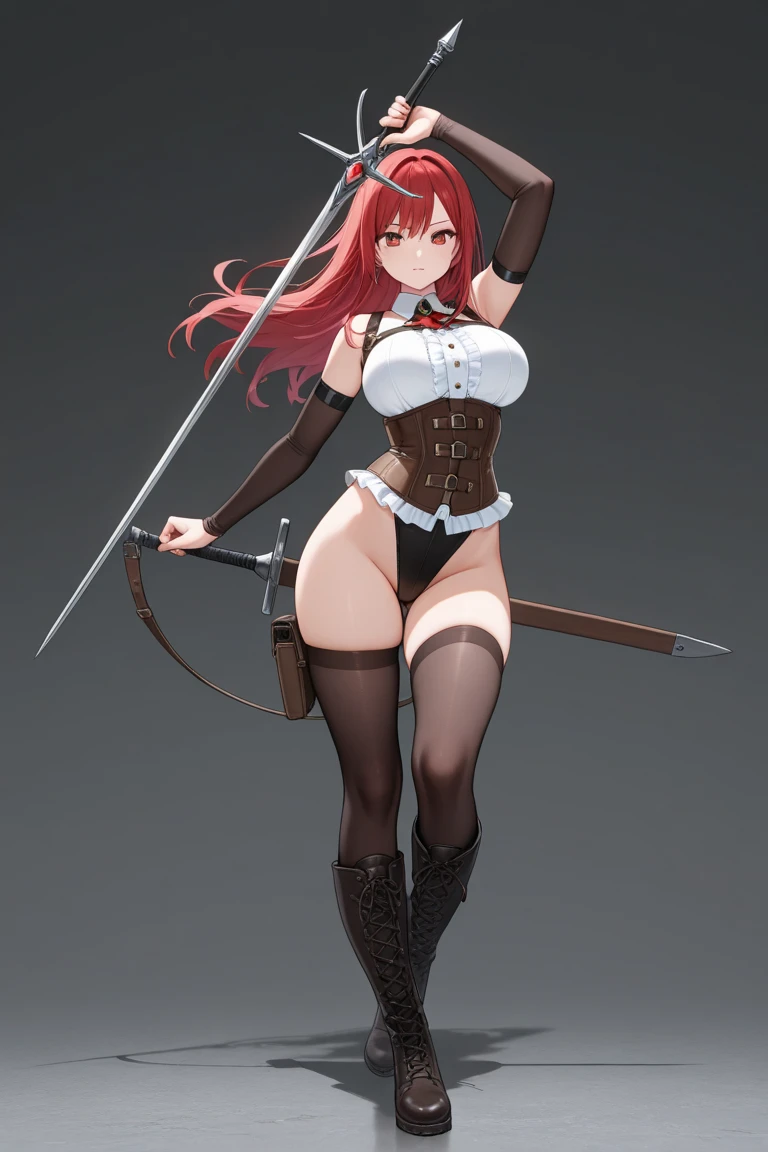 Red hair,Red surrealism, shadowing, character sheets, reference sheet, tachi-e, multiple views, cut-in, three sided view, 8K, Super detail, 1080p, Female HD, 4K, 8K, 16k, A high resolution, Best quality, High quality, Anatomically correct, Masterpiece, ccurate, hyper HD,plumw,Raised sexy,As graceful as a swan