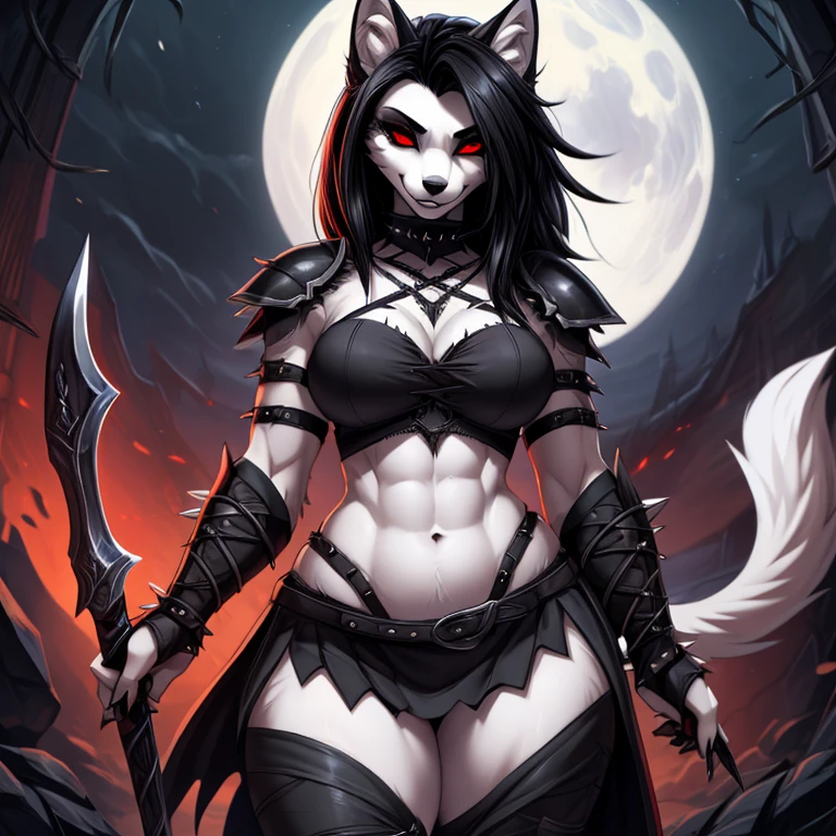 Satanic Collie bikini with an ax