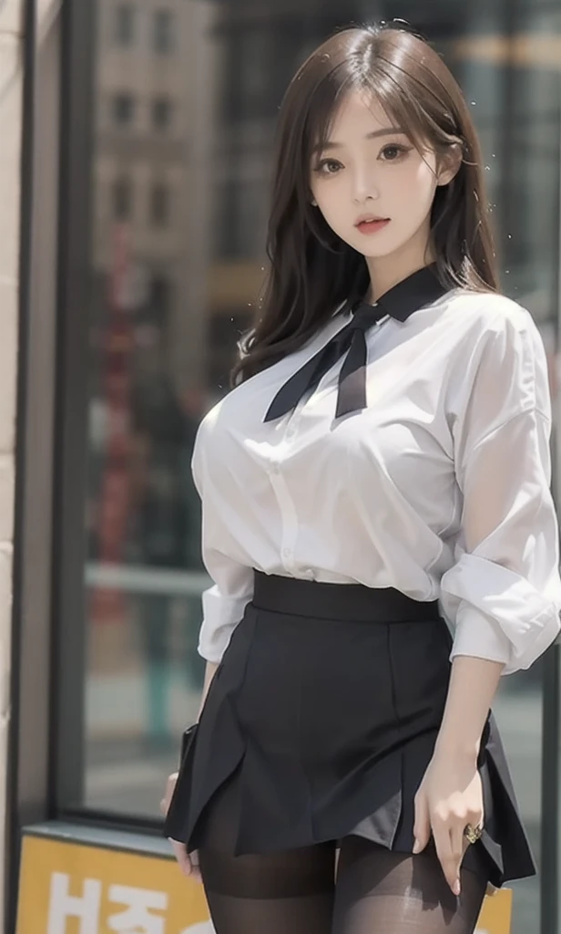 ulzzang-6500-v1.1, (raw photo:1.2), (photorealistic:1.4), beautiful detailed girl, very detailed eyes and face, beautiful detailed eyes, ridiculous, incredibly ridiculous, huge file size, super detailed, high resolution, very detailed, best quality, masterpiece, ((fashion clothing with diverse colors)), illustration, very detailed, CG, unified, 8k wallpaper, amazing, fine detail, masterpiece ,best quality, very detailed CG uniform 8k wallpaper, light on face, movie lighting, 1girl, 16 years old, long white hair, side splits, (big breasts), (no panties)), (glasses), ((dynamic pose))), ((sexy pose))), (camel toe), (half), (pantyhose)), ((black hip skirt))