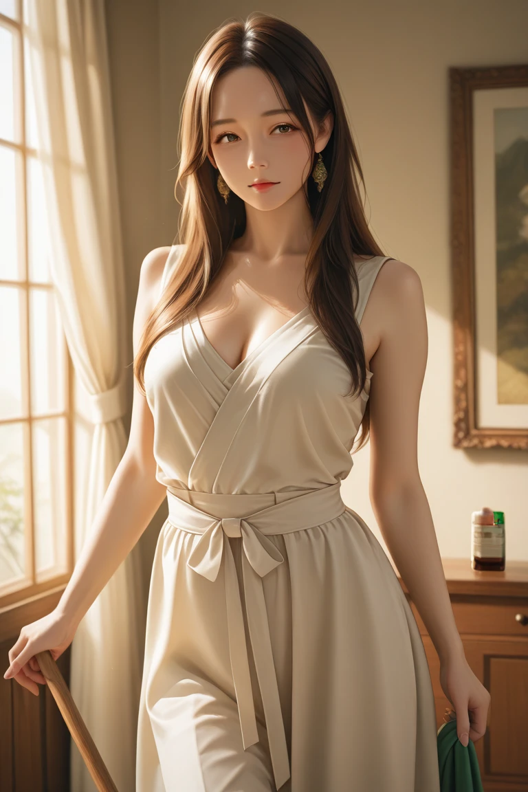 ((Best quality, 8k, Masterpiece :1.3)), Full body, Sharp focus :1.2, Perfect Body Beauty: 1.4, Slim Abs: 1.2, ((Dark brown hair, Big breasts: 1.2)), Highly detailed face and skin texture, delicate eyes, double eyelids, white clothes, sexy pose, suspenders, tank tops, shorts, short skirts, light tulle, transparent,