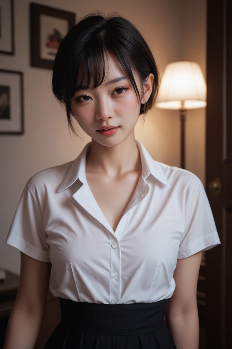 ulzzang-6500-v1.1, (photo and gross:1.2), (from photos-real,:1.4), beautiful detailed girls, ojos y rostros Very detaileds, Beautiful detailed eyes, it's ridiculous, incredibly ridiculous, huge file size, super detailed, high resolution, Very detailed, the highest quality, dominate peace、, Kemomimi, ((Japanese Girls High .)), An illustration, Very detailed, UHQ, unification, 8K Wallpaper, splendid, fine details, dominate peace、, the highest quality, Very detailedなUHQユニフォーム8K Wallpaper, light in the face、movie lighting、16 year old girl、((No panties))、((dynamic pose)))、(camel toe)、(half)、(shackles、、、、)、(Sitting on legs bending knees.))、de short hair、short hair、long neck、stick out your ears、hits、bigger eyes、eyelashes、a pretty、Very pretty
