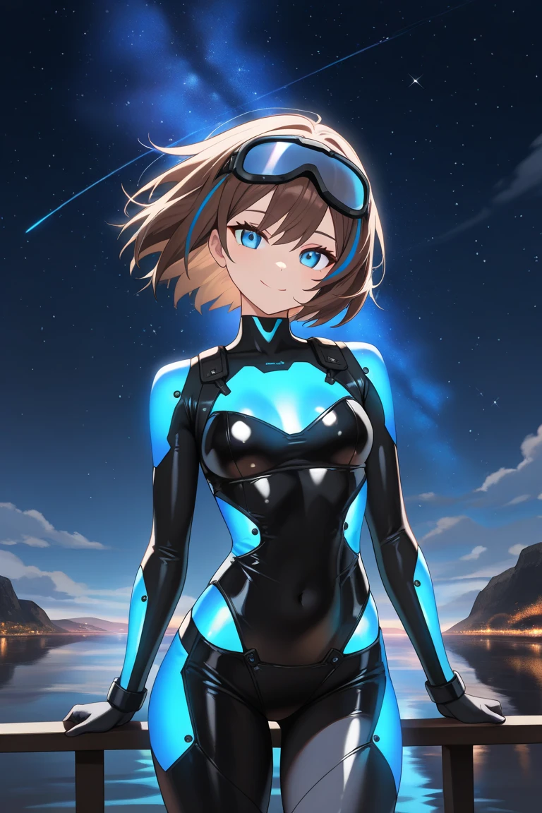 (perfect eyes), character focus, (perfect face), 1girl, solo, from front, looking at viewer, light smile, (detailed eyes), (beautiful) detailed,beautiful detailed eyes, nime style, illustration, perfect face, sidelighting, lustrous skin,(bloom), (shine), lighting, ray tracing, 
milinda brantini, (blue eyes), small breasts, blonde hair, short hair, microwaist, thick thighs, wide hips,
bodysuit, pouch, 
[from above], perfect slick hd hq, face details, solo, beautiful 1girl, detailed skin, light particles, sunbeam, wide angle, (colorful),
<lora:MilindaBrantini:0.8>