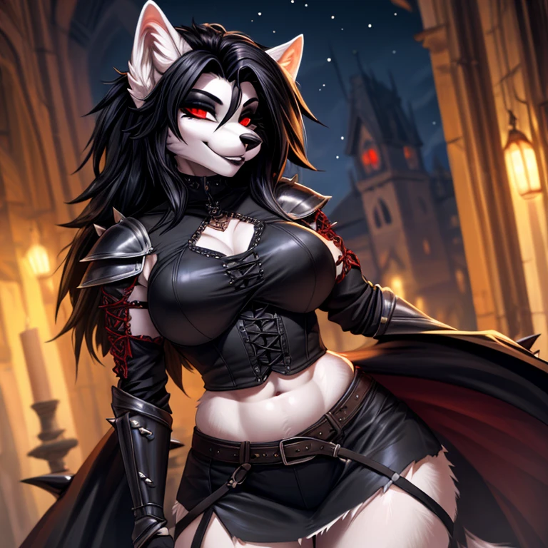 {((8k, ultra-high detail, best quality, masterpiece), volumetric lighting), bloom}, (solo, 1girl, sexy pose), ((voluptuous, goth, wolf girl, huge breasts, wide hips)), (haunted garden), shiny skin, (uploaded to e621, by teranen, by whisperfoot, by doxy, by essentiallypony, by photonoko, by pakwan008),