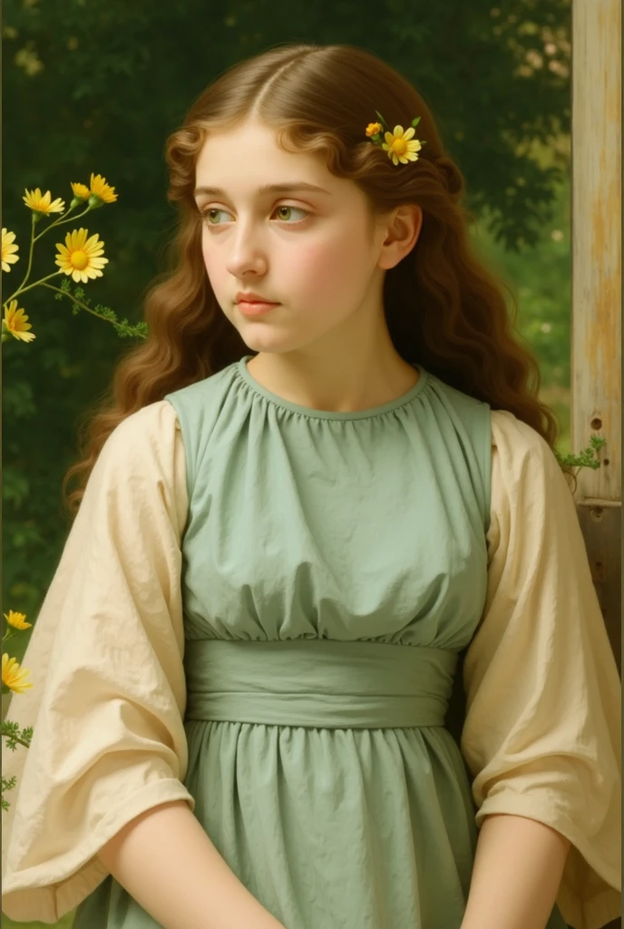 Girl in green dress,Charles Sillem Lidderdale,Based on Sophie Jumbre Anderson,Julius LeBron Stewart,Beautiful Victorian woman,Joseph Noel Paton,Portrait of a Victorian woman,Charles Joshua Chaplin,Sophie Genbre Anderson,Inspired by Julius LeBron Stewart,portrait of a princess,Victorian painting,Victorian ladies