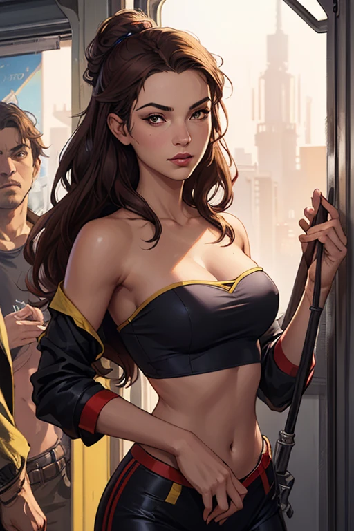 um close up de um desenho animado de uma mulher com um rabo de cavalo, Lois van Baarle e Rossdraws, style digite germe, digite germe and lois van baarle, desenho animado rossdraws vibrante, even model | digite germe, digite germe style, digite germe and rossdraws, digite germe on artstation pixiv