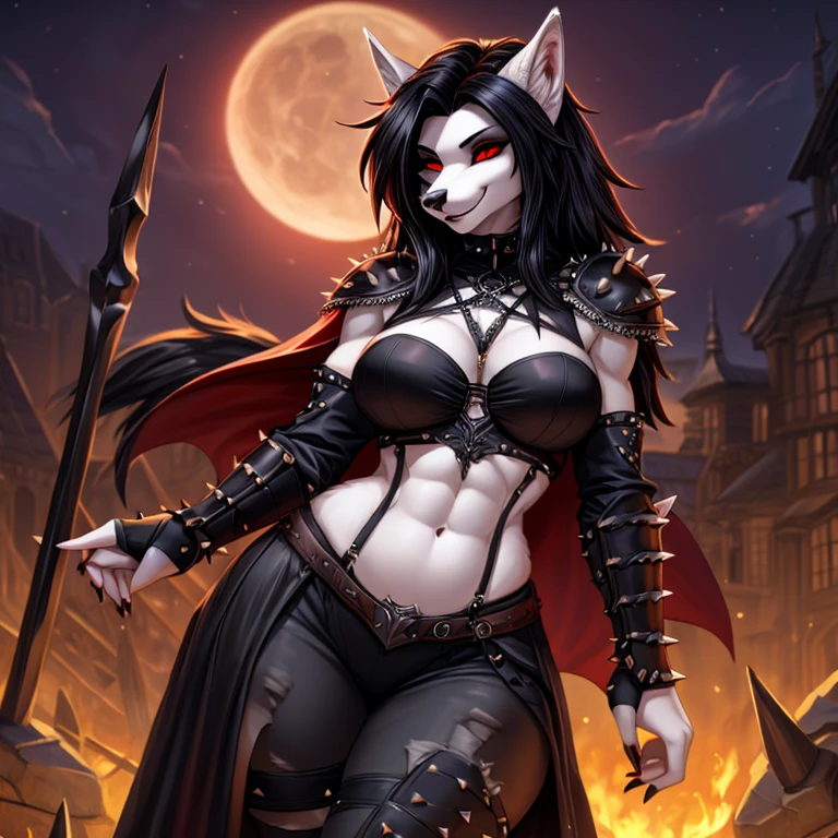 1 mujer junkotvv pelo largo ????? con flequillo y con orejas de gato y ojos rojos a warrior resting in bonfire, high quality, masterpiece, dark theme, dark souls theme,  (fullbody sentada frente a un bonfire )