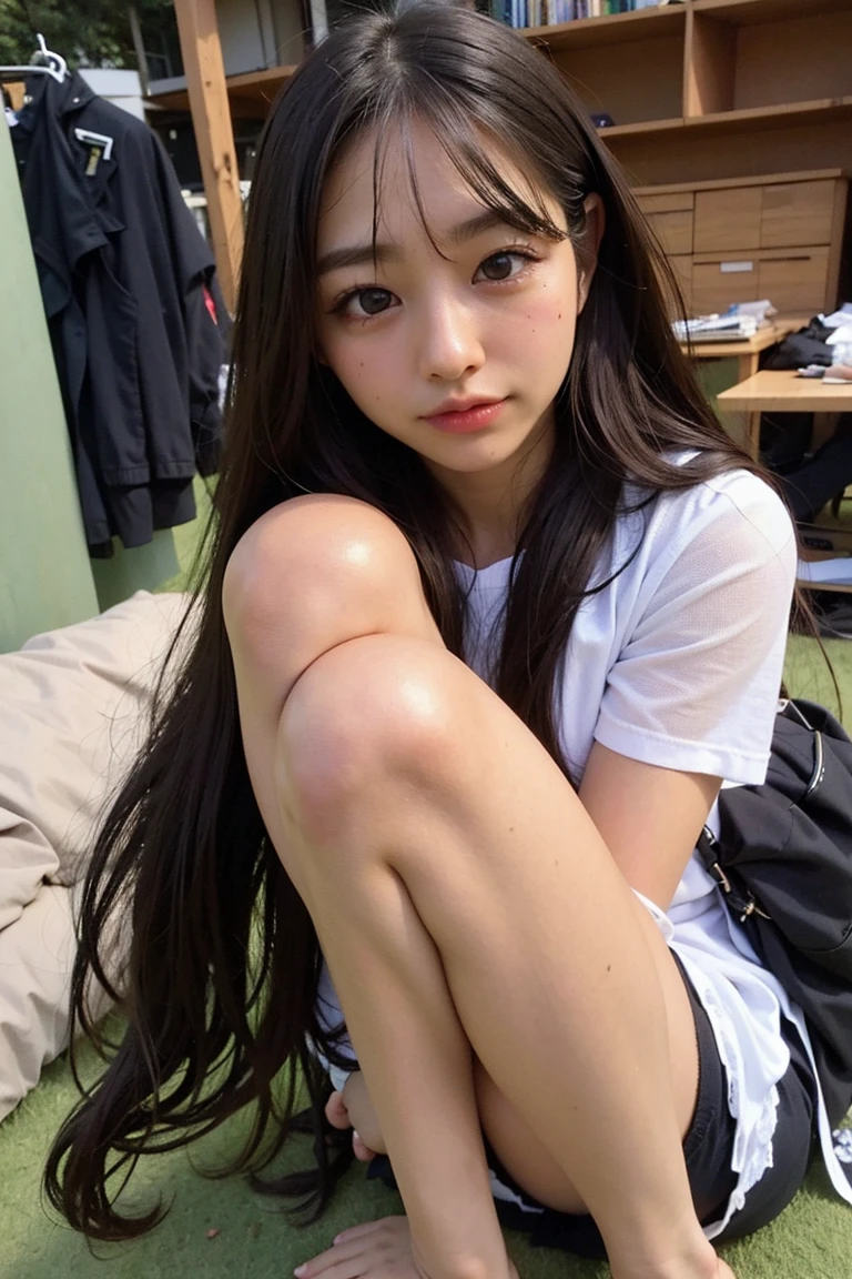 Close-up of 16-year-old girl's pussy masturbating