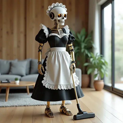 Скелетный робот-горничная