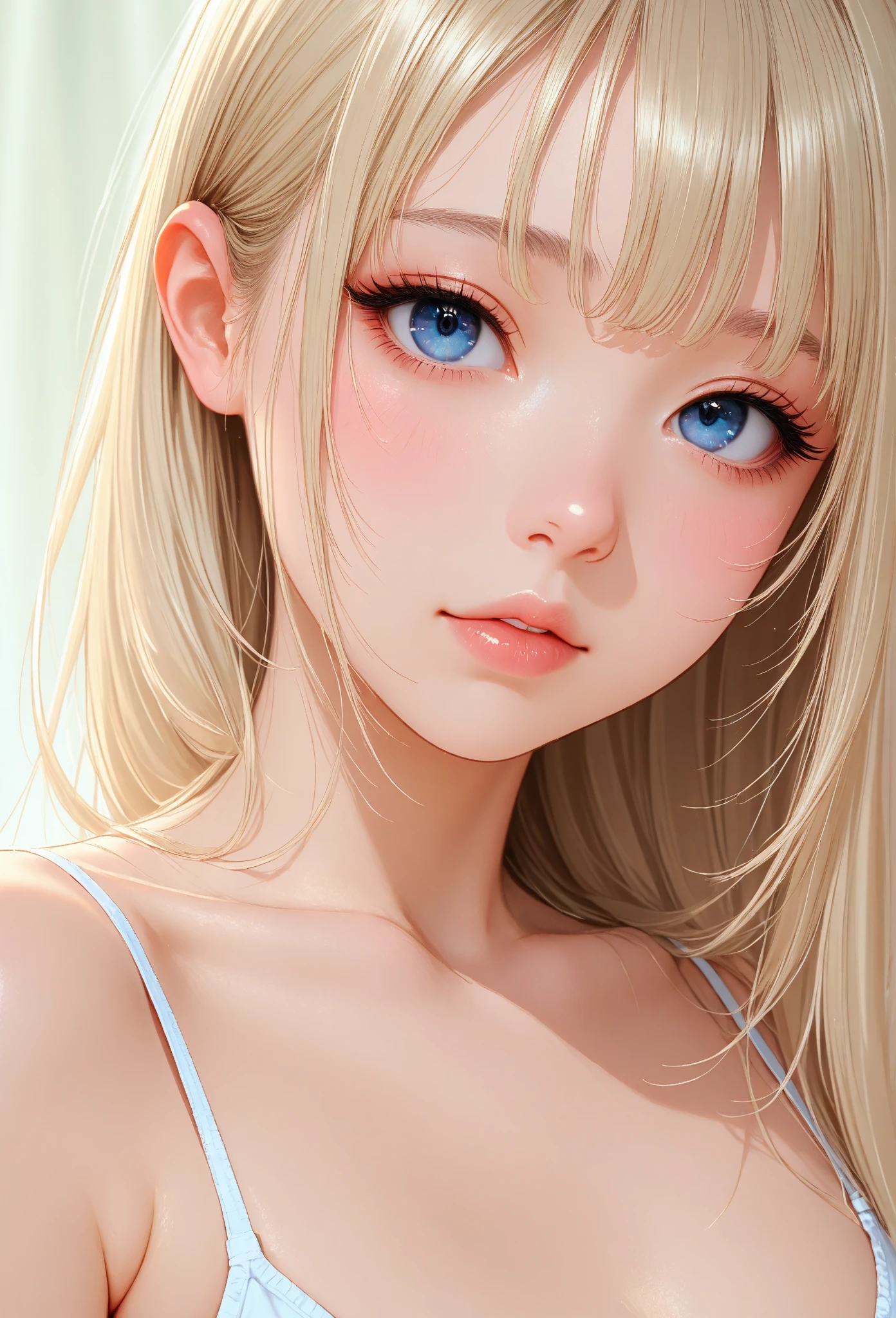 Chica de pelo rubio con ojos azules y una diadema de flores., Anime fotorrealista girl render, detailed Arte de anime digital, Retrato realista kawaii, Anime 3D realista, Anime CG arte suave, Arte de anime digital, Retrato detallado de Anime Girl, advanced Arte de anime digital, Obras de arte al estilo de Guweiz, hermosa chica de anime, Anime fotorrealista, realistic anime artstyle